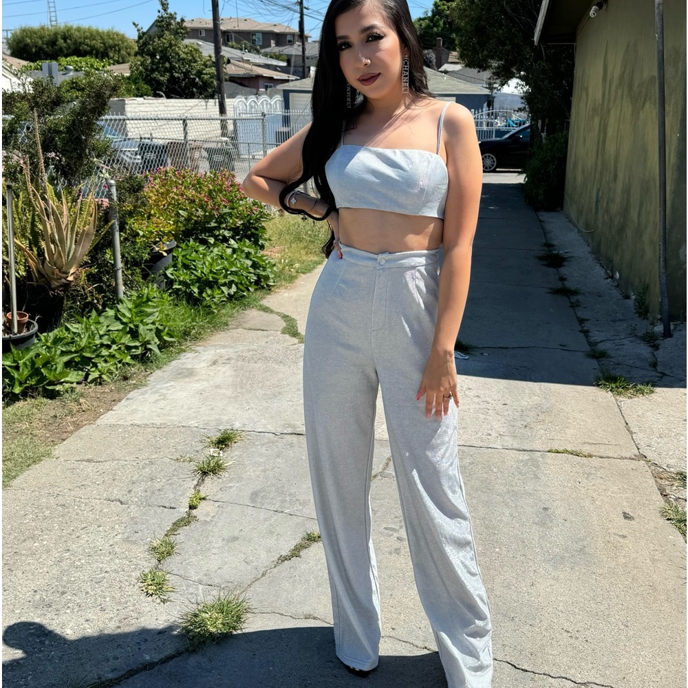 Shein Two piece set Silver